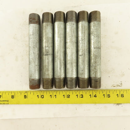 1/2" NPT x 5-1/2" Galvanized Iron Pipe Nipple Fitting Schedule 40 Lot of 6