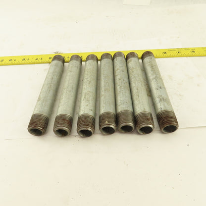 1/2" NPT x 6" Galvanized Iron Pipe Nipple Fitting Schedule 40 Lot of 7