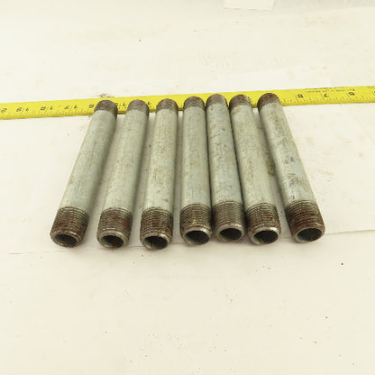 1/2" NPT x 6" Galvanized Iron Pipe Nipple Fitting Schedule 40 Lot of 7