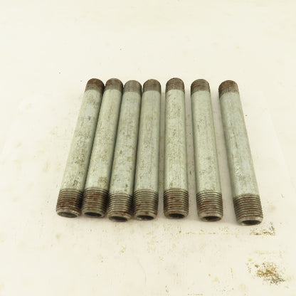 1/2" NPT x 6" Galvanized Iron Pipe Nipple Fitting Schedule 40 Lot of 7