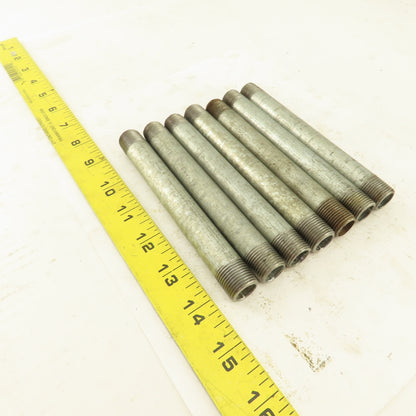 3/8" NPT x 5-1/2" Galvanized Iron Pipe Nipple Fitting Schedule 40 Lot of 7