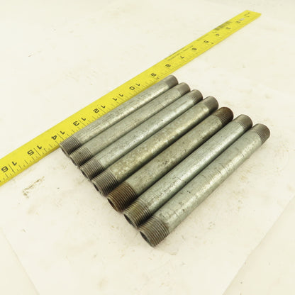 3/8" NPT x 5-1/2" Galvanized Iron Pipe Nipple Fitting Schedule 40 Lot of 7