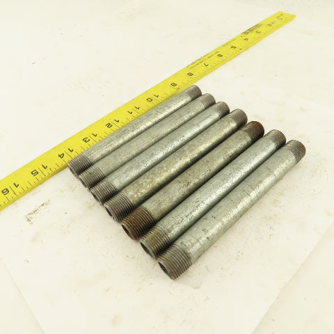 3/8" NPT x 5-1/2" Galvanized Iron Pipe Nipple Fitting Schedule 40 Lot of 7