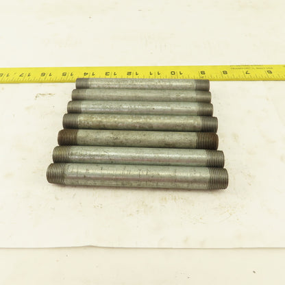 3/8" NPT x 5-1/2" Galvanized Iron Pipe Nipple Fitting Schedule 40 Lot of 7