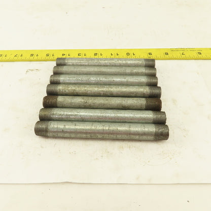 3/8" NPT x 5-1/2" Galvanized Iron Pipe Nipple Fitting Schedule 40 Lot of 7