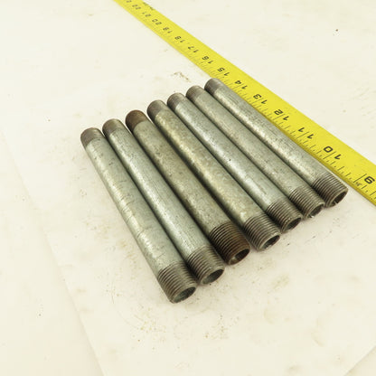 3/8" NPT x 5-1/2" Galvanized Iron Pipe Nipple Fitting Schedule 40 Lot of 7