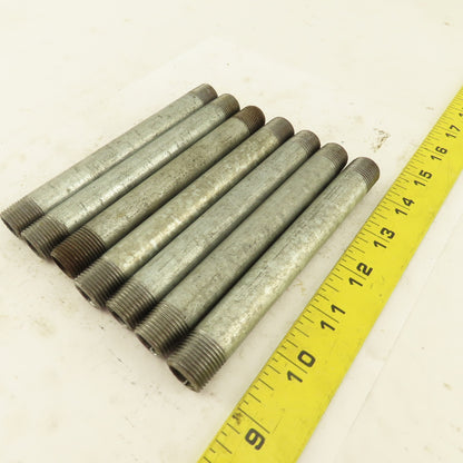 3/8" NPT x 5-1/2" Galvanized Iron Pipe Nipple Fitting Schedule 40 Lot of 7