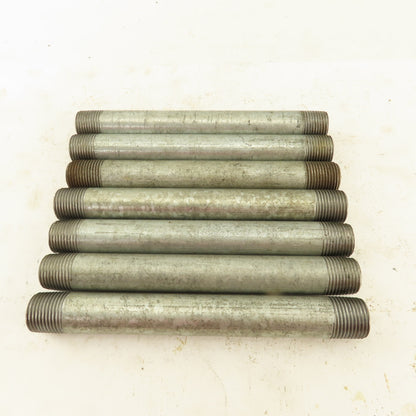 3/8" NPT x 5-1/2" Galvanized Iron Pipe Nipple Fitting Schedule 40 Lot of 7