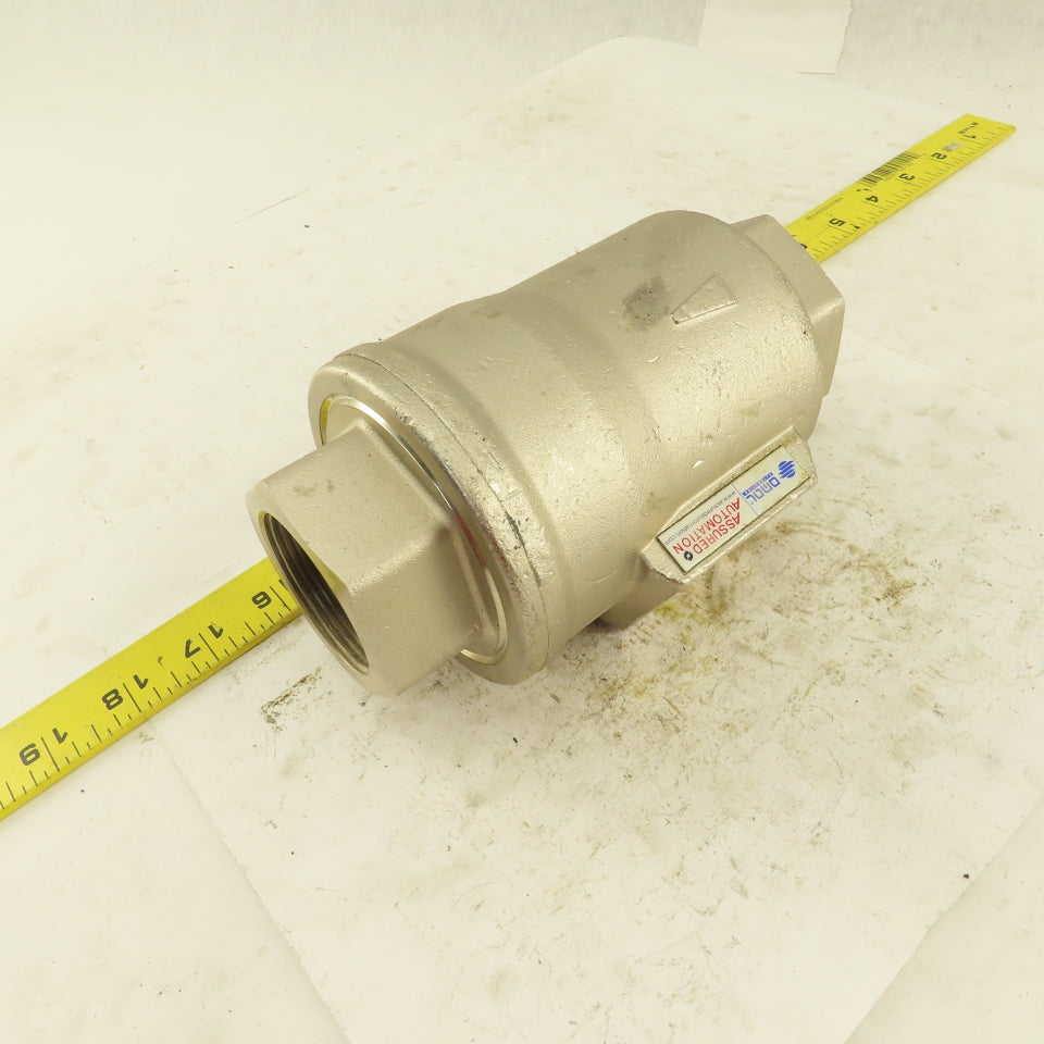 OML Automation 1-1/2" NPT Stainless Steel Pneumatic Valve 8 Bar