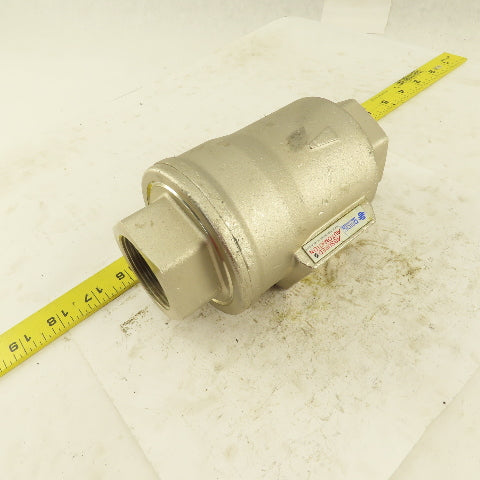 OML Automation 1-1/2" NPT Stainless Steel Pneumatic Valve 8 Bar