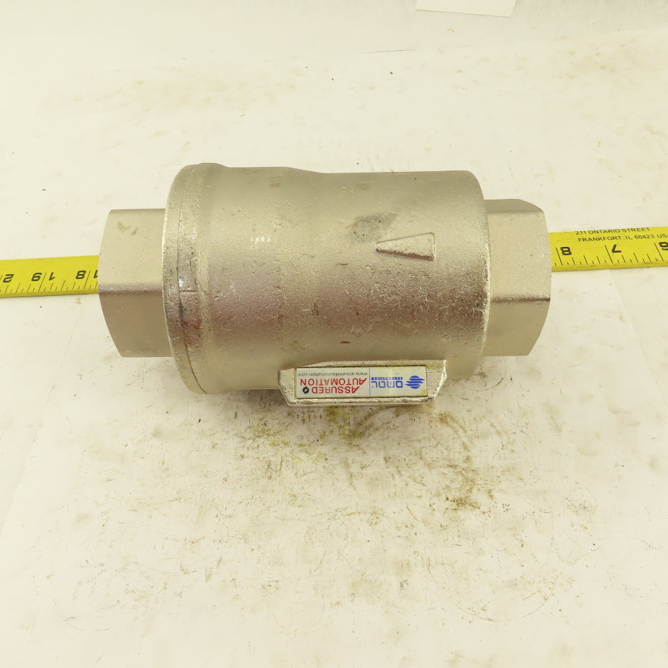 OML Automation 1-1/2" NPT Stainless Steel Pneumatic Valve 8 Bar