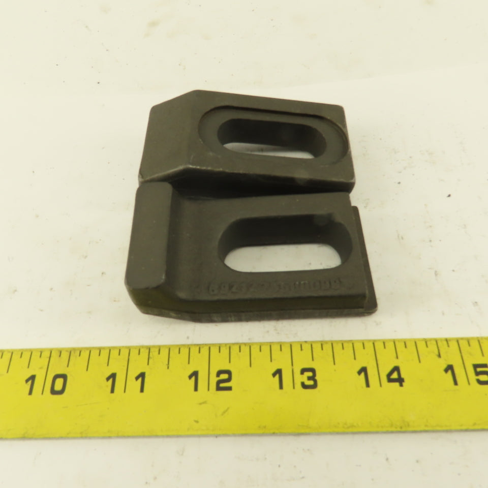 3" x 1-9/16" Slotted Heel Fixture Clamp Strap 5/8" Slot Width Lot Of 2