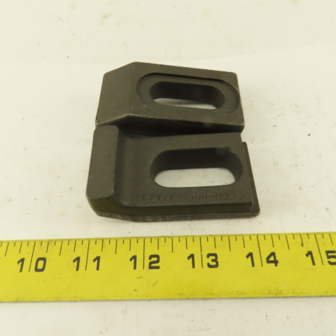 3" x 1-9/16" Slotted Heel Fixture Clamp Strap 5/8" Slot Width Lot Of 2