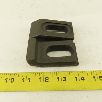3" x 1-9/16" Slotted Heel Fixture Clamp Strap 5/8" Slot Width Lot Of 2