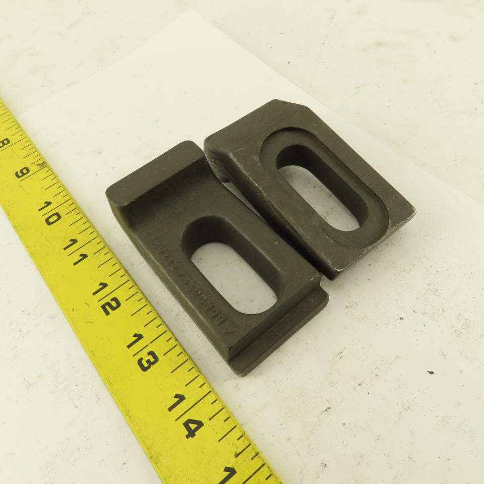 3" x 1-9/16" Slotted Heel Fixture Clamp Strap 5/8" Slot Width Lot Of 2