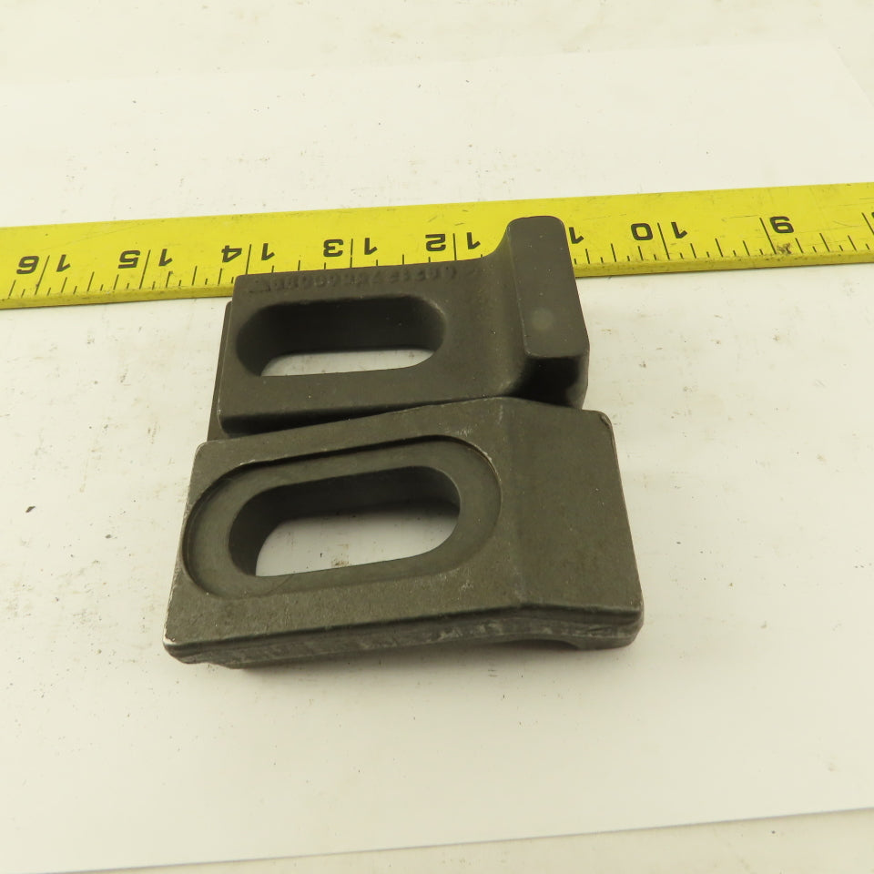 3" x 1-9/16" Slotted Heel Fixture Clamp Strap 5/8" Slot Width Lot Of 2