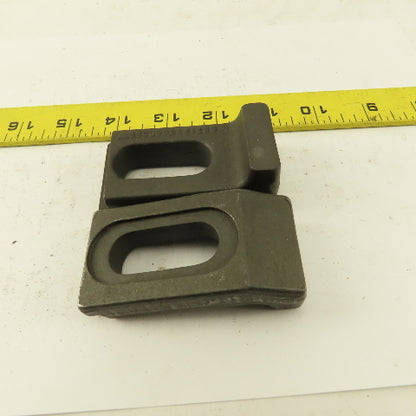 3" x 1-9/16" Slotted Heel Fixture Clamp Strap 5/8" Slot Width Lot Of 2