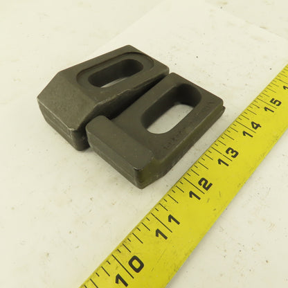 3" x 1-9/16" Slotted Heel Fixture Clamp Strap 5/8" Slot Width Lot Of 2