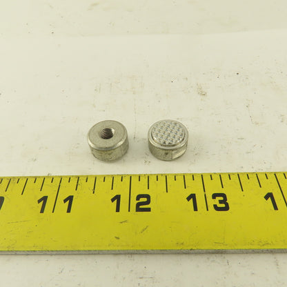 1/4-28 Threaded Hardened Steel Serrated Teeth Gripper Pad 5/8" Dia. Lot Of 2