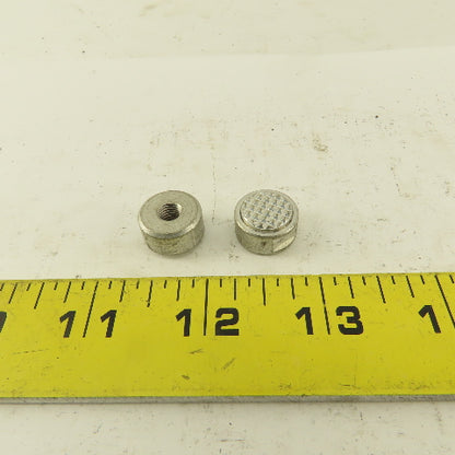 1/4-28 Threaded Hardened Steel Serrated Teeth Gripper Pad 5/8" Dia. Lot Of 2