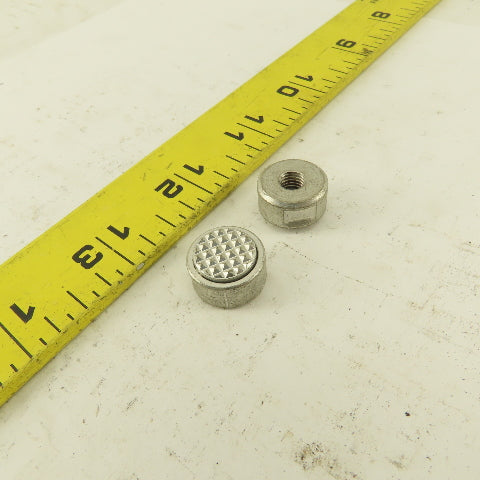 1/4-28 Threaded Hardened Steel Serrated Teeth Gripper Pad 5/8" Dia. Lot Of 2