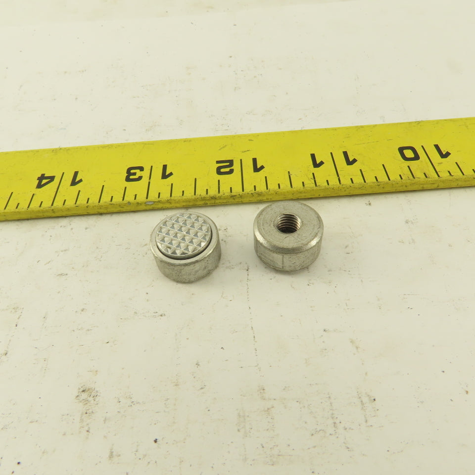 1/4-28 Threaded Hardened Steel Serrated Teeth Gripper Pad 5/8" Dia. Lot Of 2