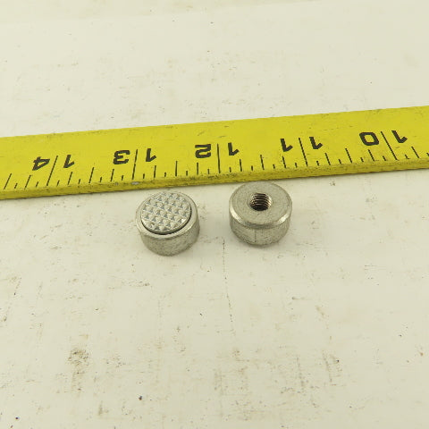 1/4-28 Threaded Hardened Steel Serrated Teeth Gripper Pad 5/8" Dia. Lot Of 2
