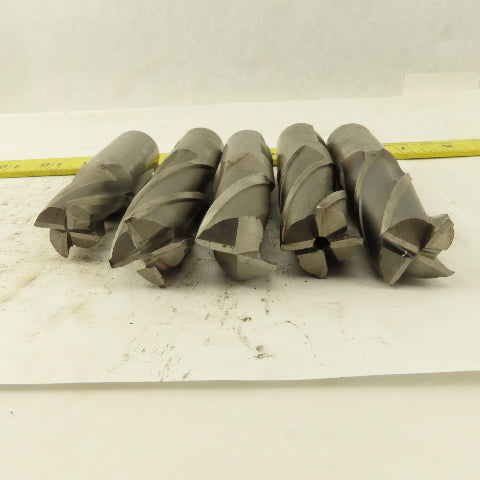 HSS 1" Multi Flute End Mill 1" Weldon Shank Misc. Style Lot Of 5