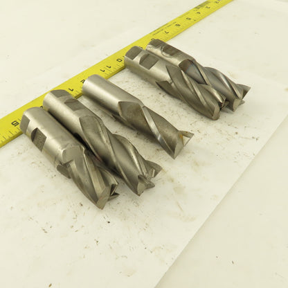 HSS 1" Multi Flute End Mill 1" Weldon Shank Misc. Style Lot Of 5