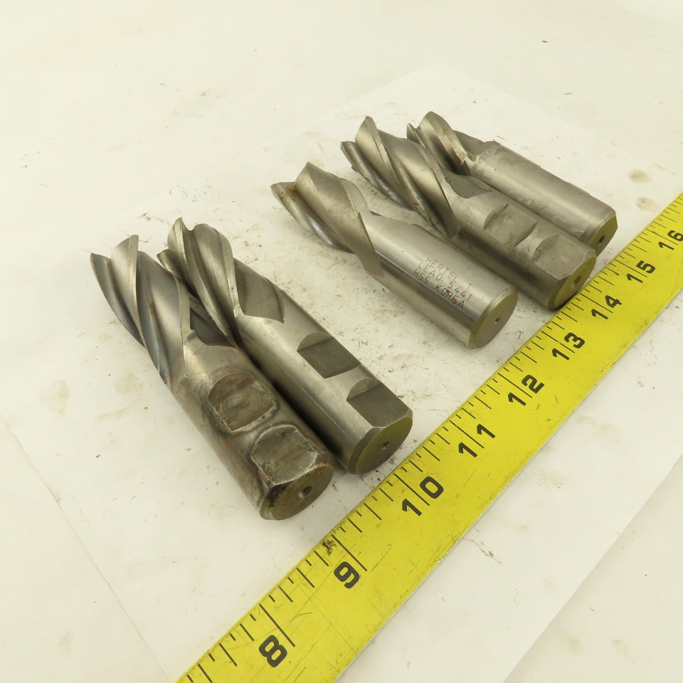 HSS 1" Multi Flute End Mill 1" Weldon Shank Misc. Style Lot Of 5