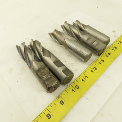 HSS 1" Multi Flute End Mill 1" Weldon Shank Misc. Style Lot Of 5