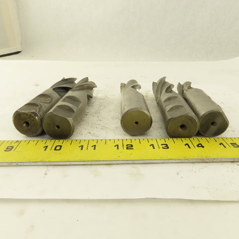 HSS 1" Multi Flute End Mill 1" Weldon Shank Misc. Style Lot Of 5