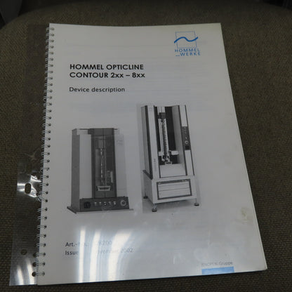 Hommell Werke Contour 410 Poticline Precisions Shaft Measuring Instrument 115V