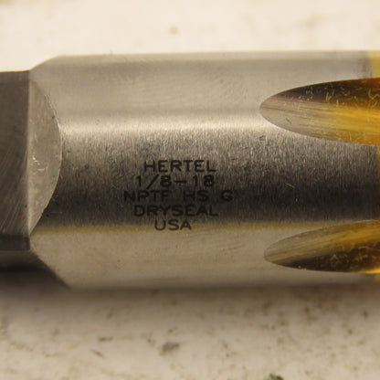 Hertel Dryseal 1/8-18 NPTF TiN Coated HS5 Flute Plug Tap