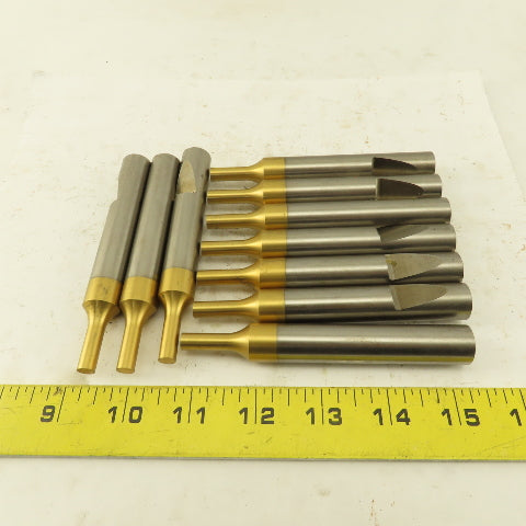 0.2805" Nominal Diameter TiN Coated Hole Punch 5/8" Whistle Notch Lot Of 10