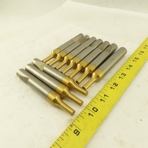 0.2805" Nominal Diameter TiN Coated Hole Punch 5/8" Whistle Notch Lot Of 10