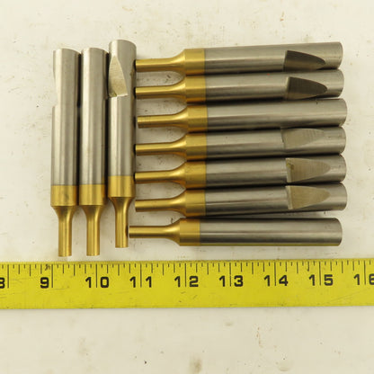 0.2805" Nominal Diameter TiN Coated Hole Punch 5/8" Whistle Notch Lot Of 10
