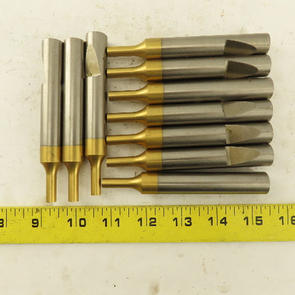 0.2805" Nominal Diameter TiN Coated Hole Punch 5/8" Whistle Notch Lot Of 10