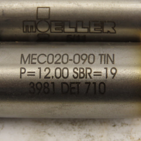 Moeller MEC020-090 TiN Coated Metal Ejector Punch P=12.00mm SBR=19 Lot Of 4