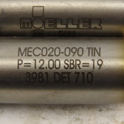 Moeller MEC020-090 TiN Coated Metal Ejector Punch P=12.00mm SBR=19 Lot Of 4