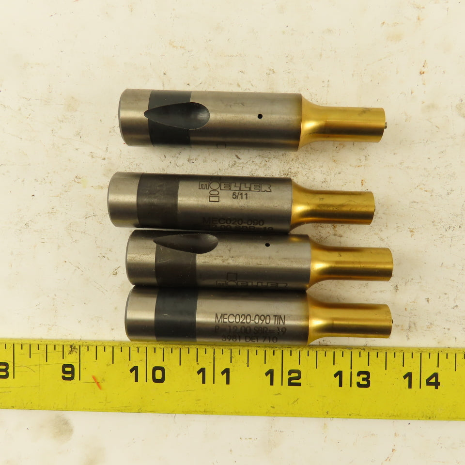 Moeller MEC020-090 TiN Coated Metal Ejector Punch P=12.00mm SBR=19 Lot Of 4