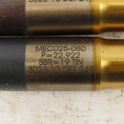 Moeller MEC025-080 TiN Coated Metal Ejector Punch P=22.922mm SBR=19 Lot Of 3