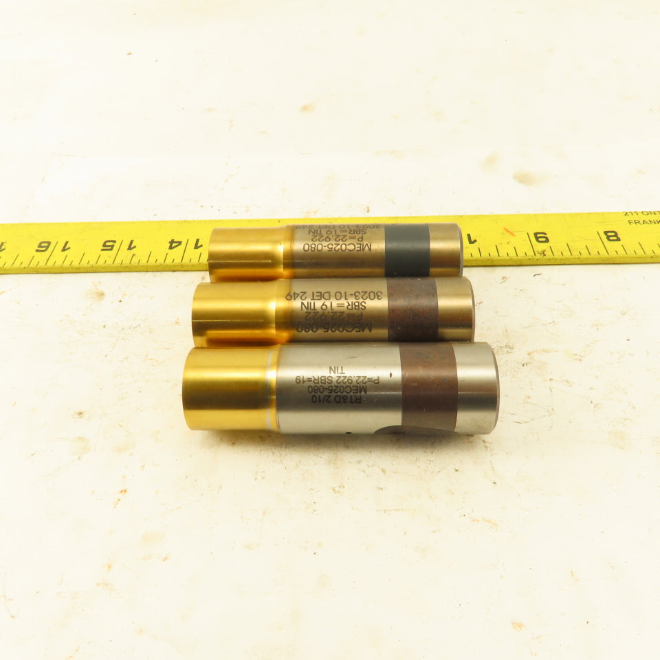 Moeller MEC025-080 TiN Coated Metal Ejector Punch P=22.922mm SBR=19 Lot Of 3