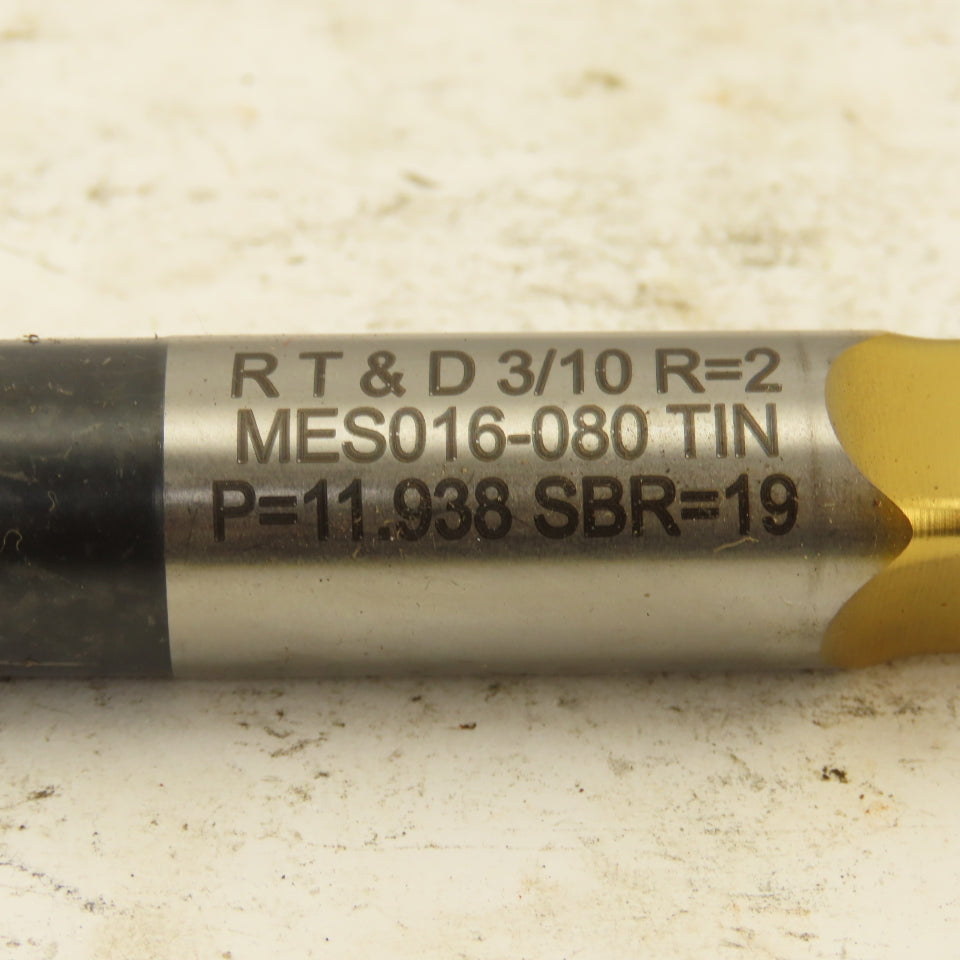 RT&D MES016-080 TiN Coated Ejector Punch P=11.938 Square R=2 Ball Lock