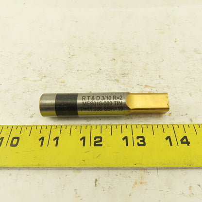 RT&D MES016-080 TiN Coated Ejector Punch P=11.938 Square R=2 Ball Lock
