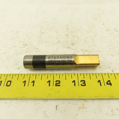 RT&D MES016-080 TiN Coated Ejector Punch P=11.938 Square R=2 Ball Lock
