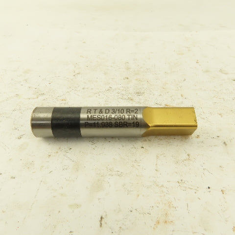 RT&D MES016-080 TiN Coated Ejector Punch P=11.938 Square R=2 Ball Lock