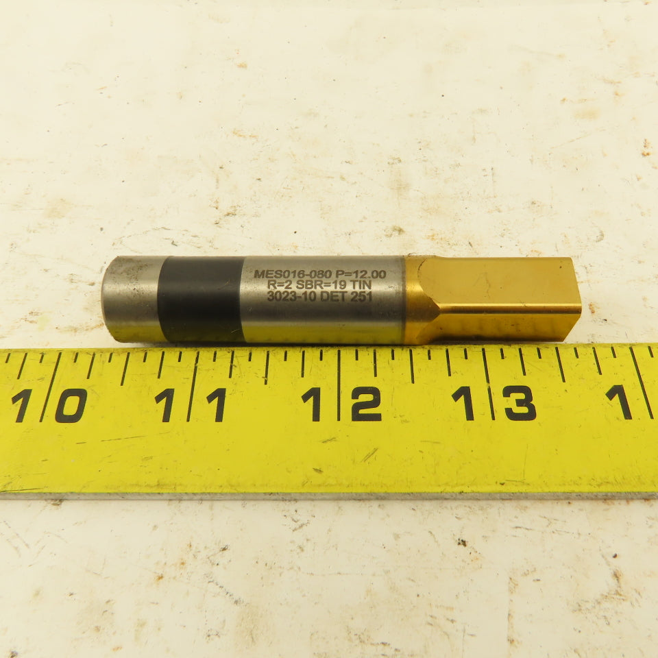 Moeller MES016-080 TiN Coated Ejector Punch P=12.00 Square R=2 Ball Lock