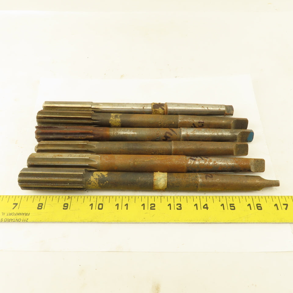Misc. Lot Reamers 29/32", 11/16",47/64", Morse Taper 2 2MT Lot Of 6