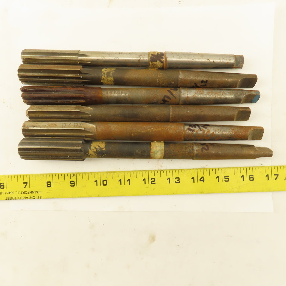 Misc. Lot Reamers 29/32", 11/16",47/64", Morse Taper 2 2MT Lot Of 6